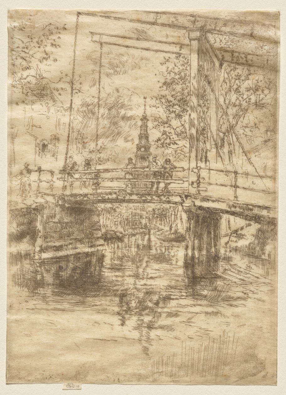 Kleine ophaalbrug, Amsterdam door James McNeill Whistler