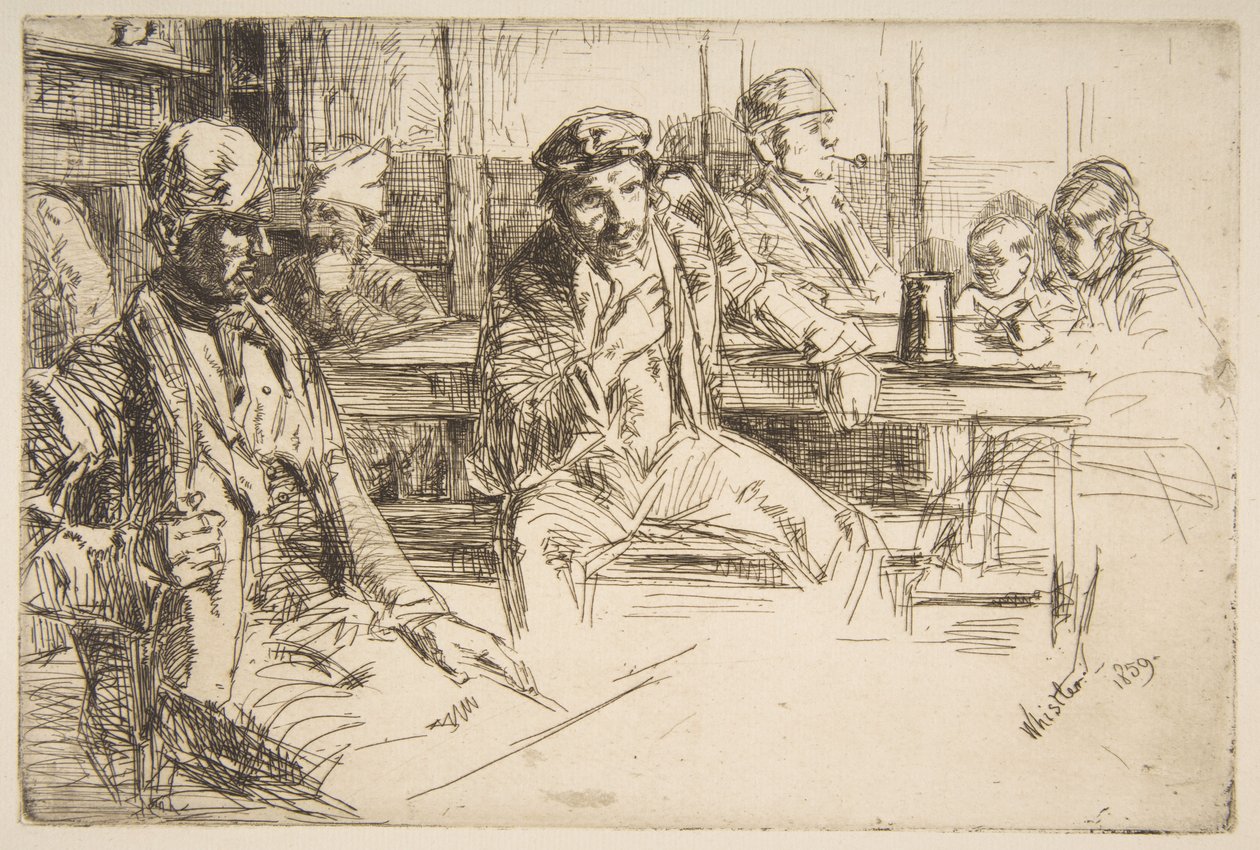 Havenarbeiders door James McNeill Whistler