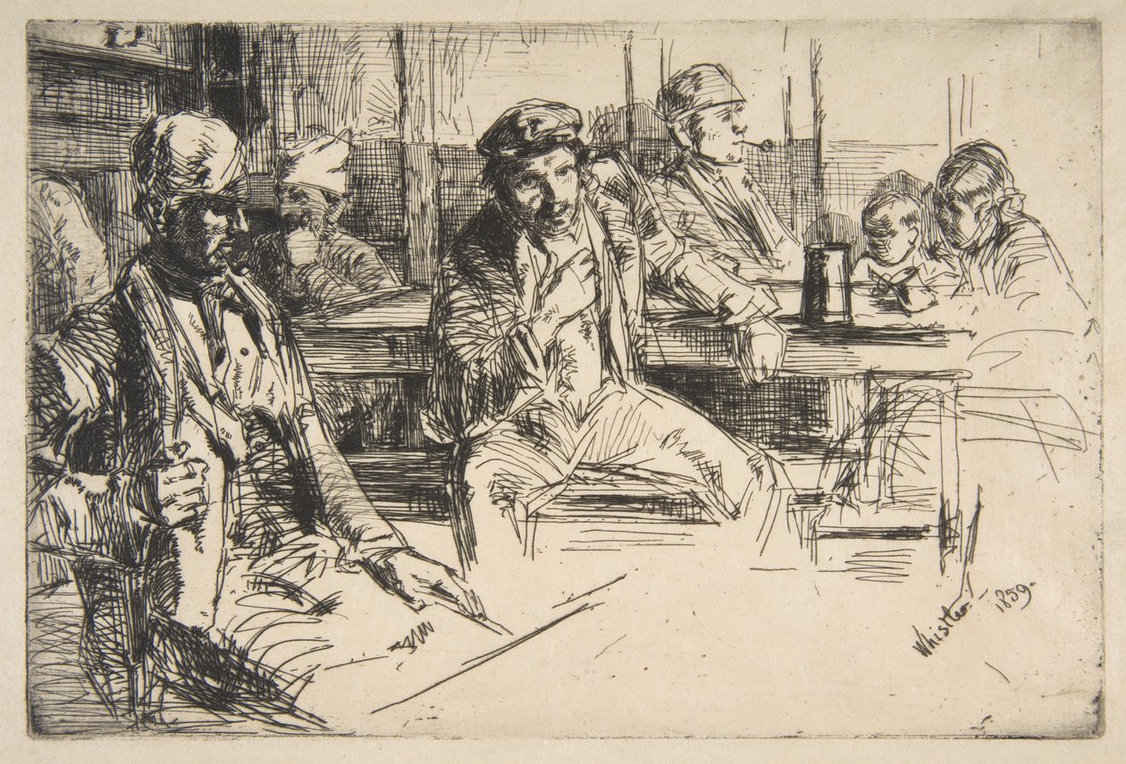 Havenarbeiders door James McNeill Whistler