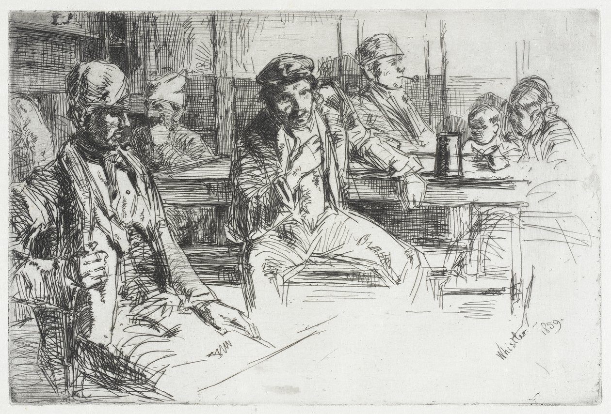 Havenarbeiders door James McNeill Whistler