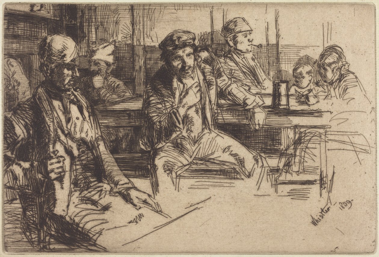 Havenarbeiders door James McNeill Whistler