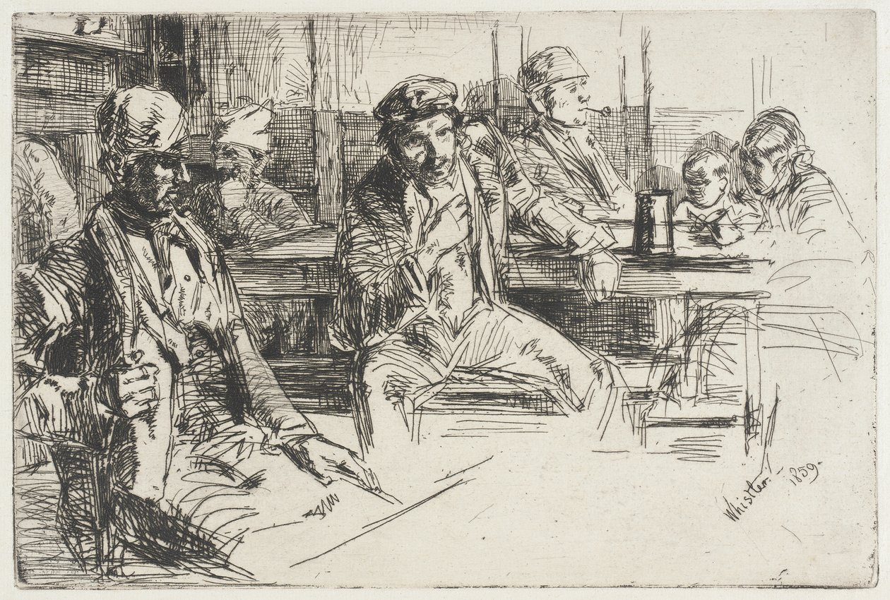 Havenarbeiders door James McNeill Whistler