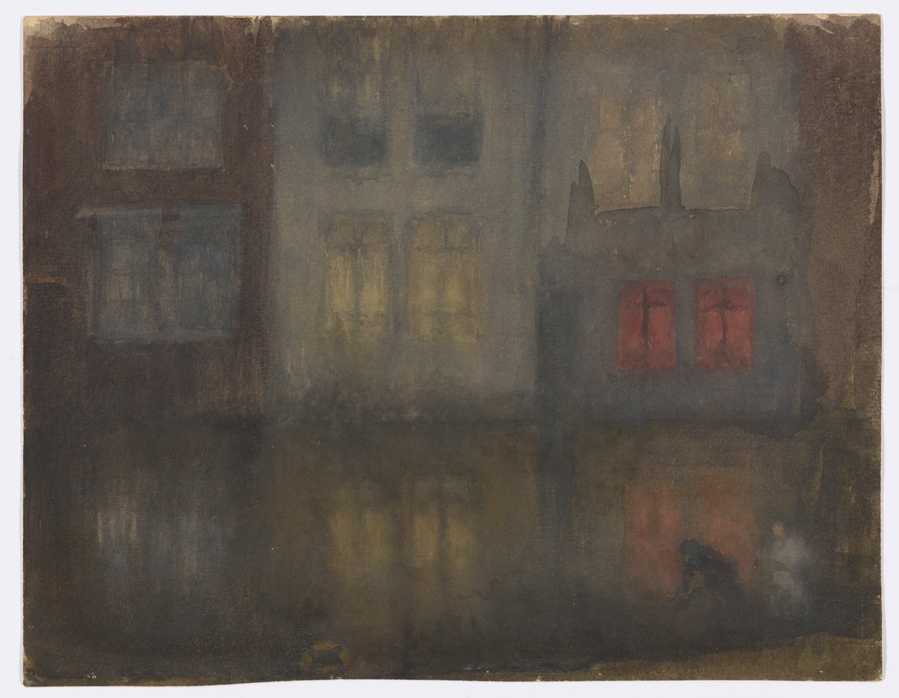 Nocturne: Zwart en Rood – Achterkanaal, Holland door James Abbott McNeill Whistler