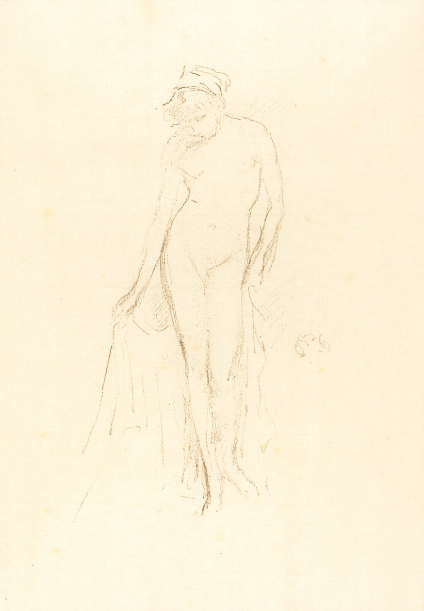 Naaktmodel, staand door James Abbott McNeill Whistler
