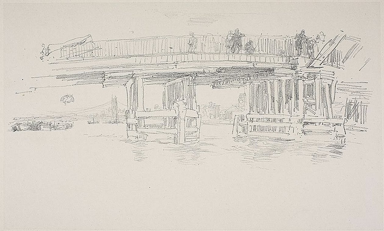 Oude Battersea Brug door James Abbott McNeill Whistler