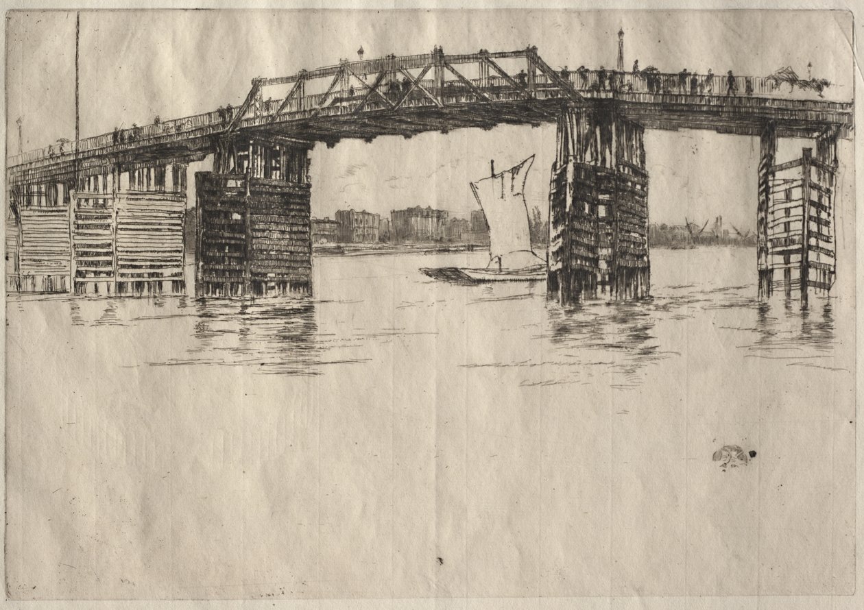 De oude Battersea-brug door James McNeill Whistler