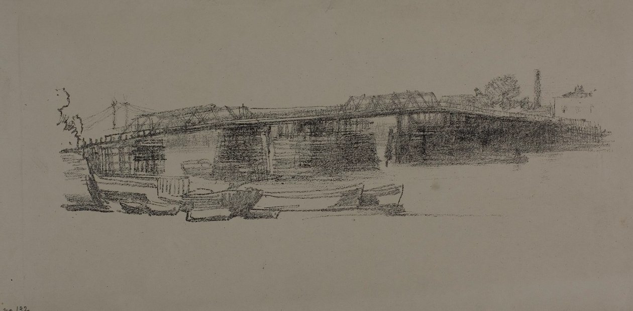 Oude Battersea Brug, Nr. 2 door James Abbott McNeill Whistler