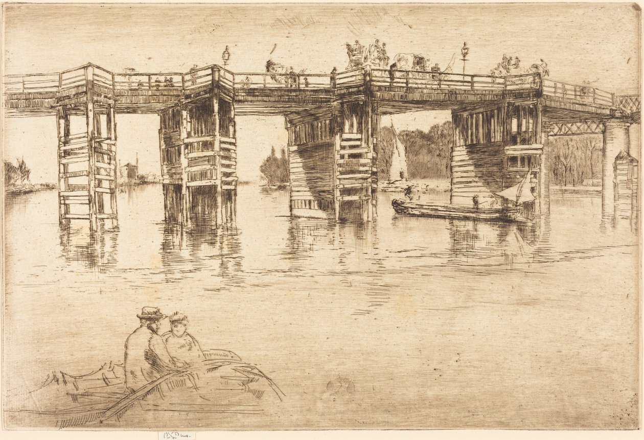 De oude Putney-brug door James McNeill Whistler
