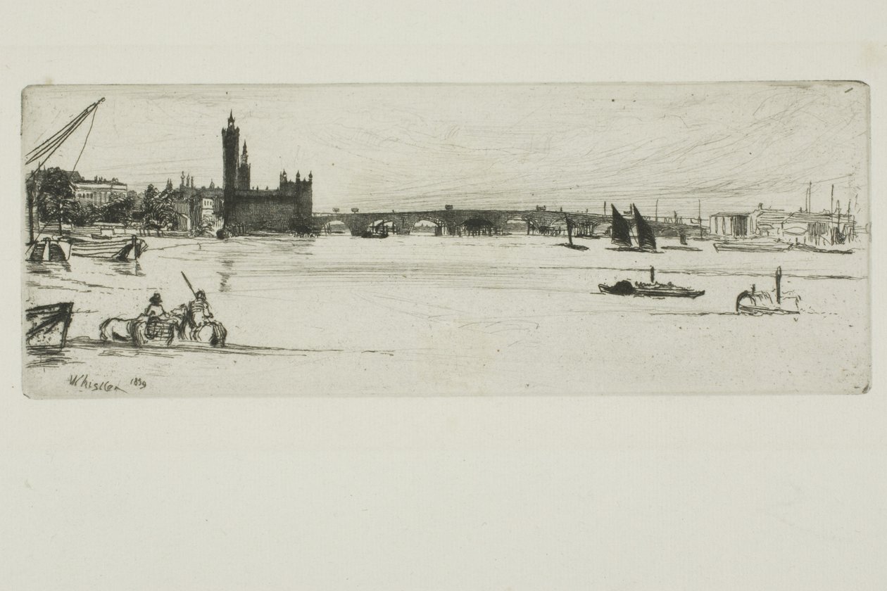 Oude Westminster Bridge door James Abbott McNeill Whistler
