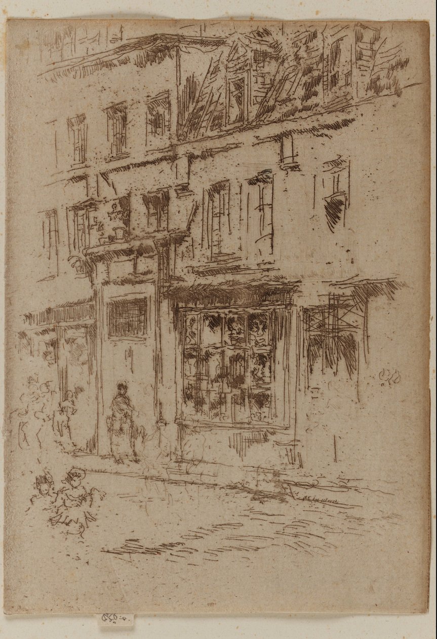 Petite Rue au Beurre, Brussel door James Abbott McNeill Whistler