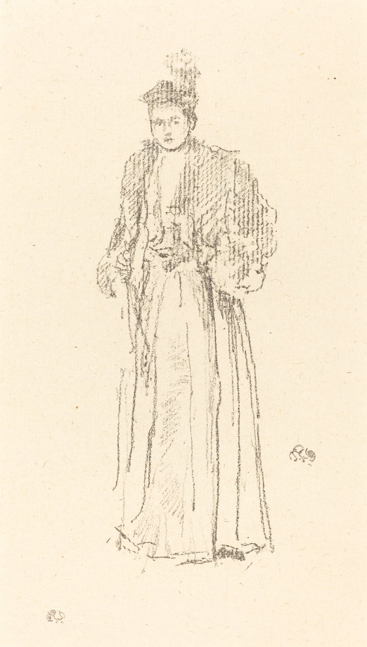 Portretstudie: Miss Charlotte R. Williams door James Abbott McNeill Whistler