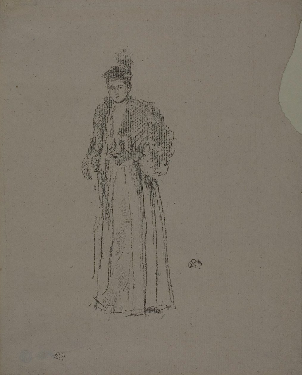 Portretstudie: Miss Charlotte R. Williams door James Abbott McNeill Whistler