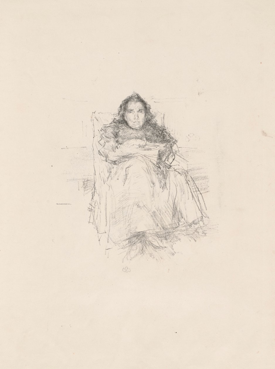 Portretstudie: Mevrouw Philip, nr. 3 (recto) Portretstudie: Geneviève Mallarmé (verso) door James McNeill Whistler