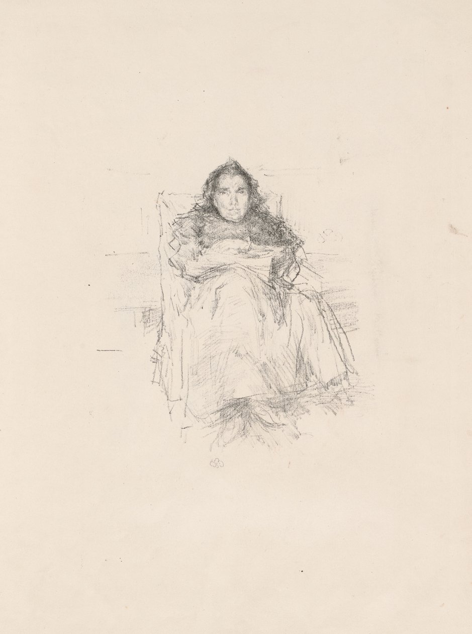 Portretstudie: Mevrouw Philip, nr. 3 (recto) Portretstudie: Geneviève Mallarmé (verso) door James Abbott McNeill Whistler