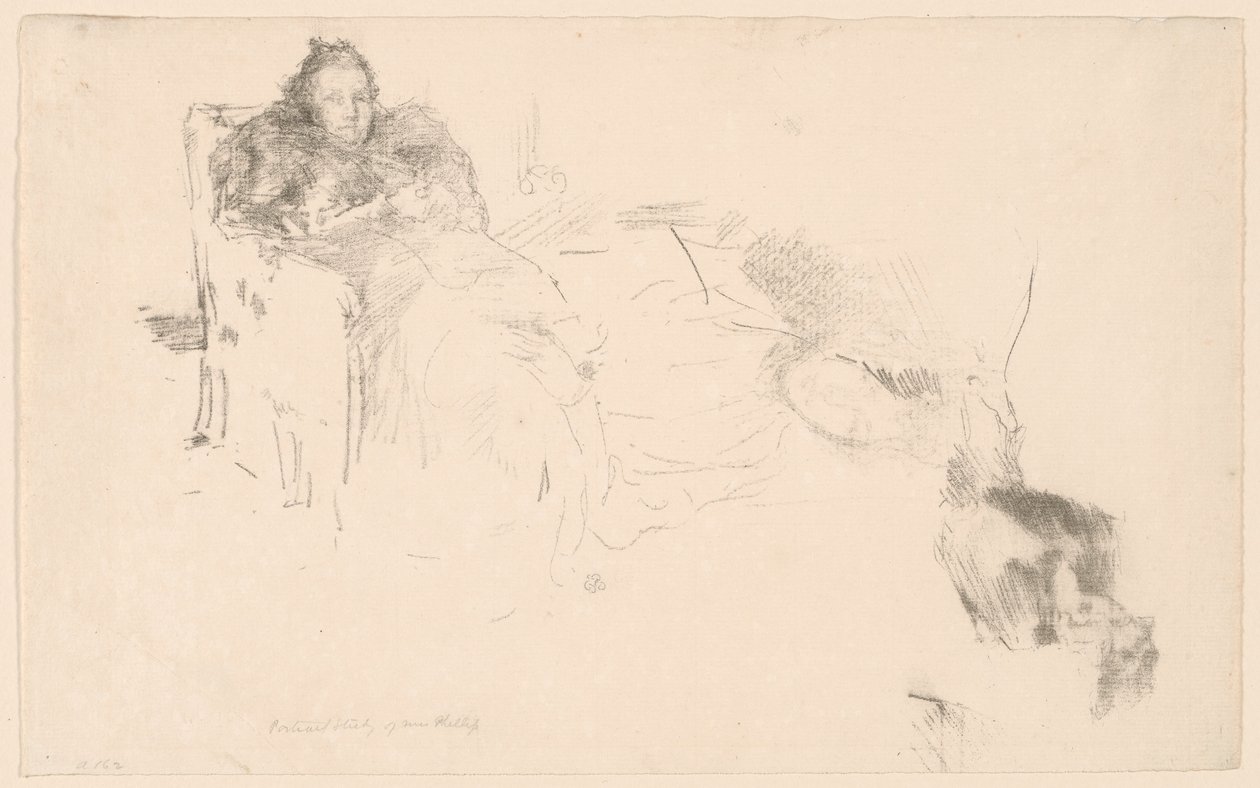Portretstudie: Mevrouw Philip, nr. 4 [Studies van de Philips] door James Abbott McNeill Whistler