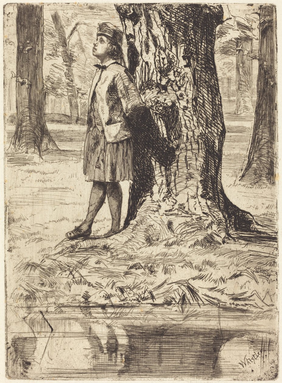 Seymour staand onder een boom door James McNeill Whistler