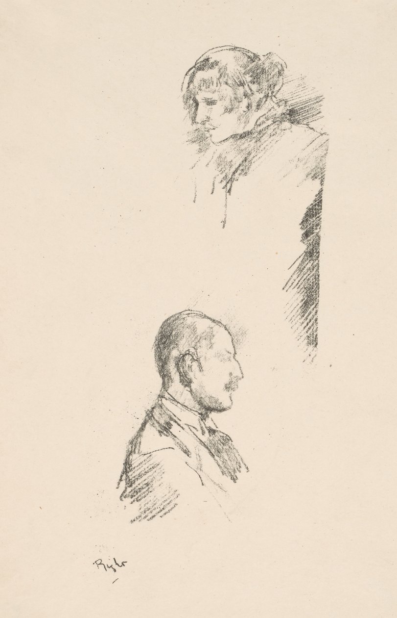 Schetsen van Miss Philip en Mr. A. Studd door James Abbott McNeill Whistler