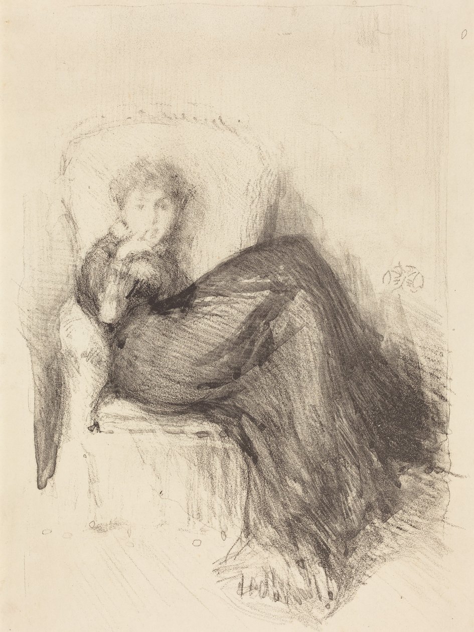 Studie: Maude zittend door James McNeill Whistler
