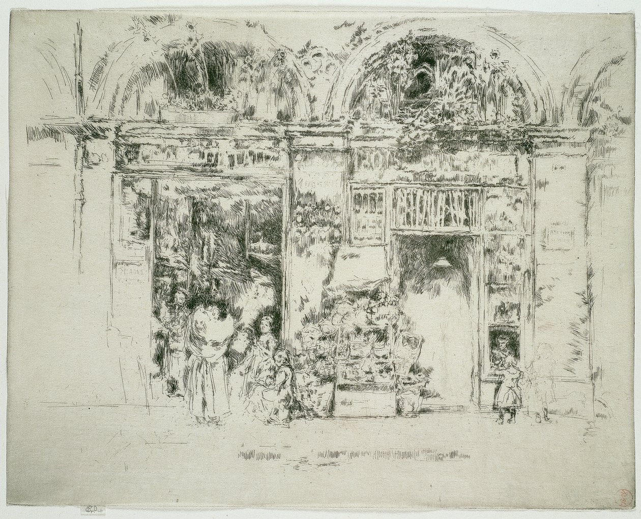 Zonnebloemen, Marché St Germain, Parijs door James Abbott McNeill Whistler