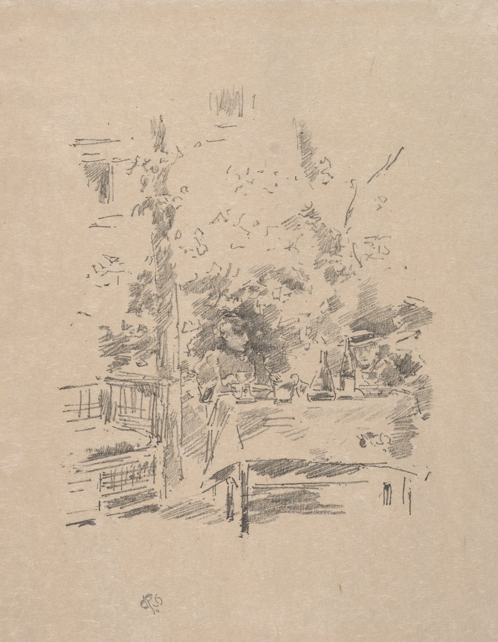 Tête-à-tête in de tuin door James McNeill Whistler