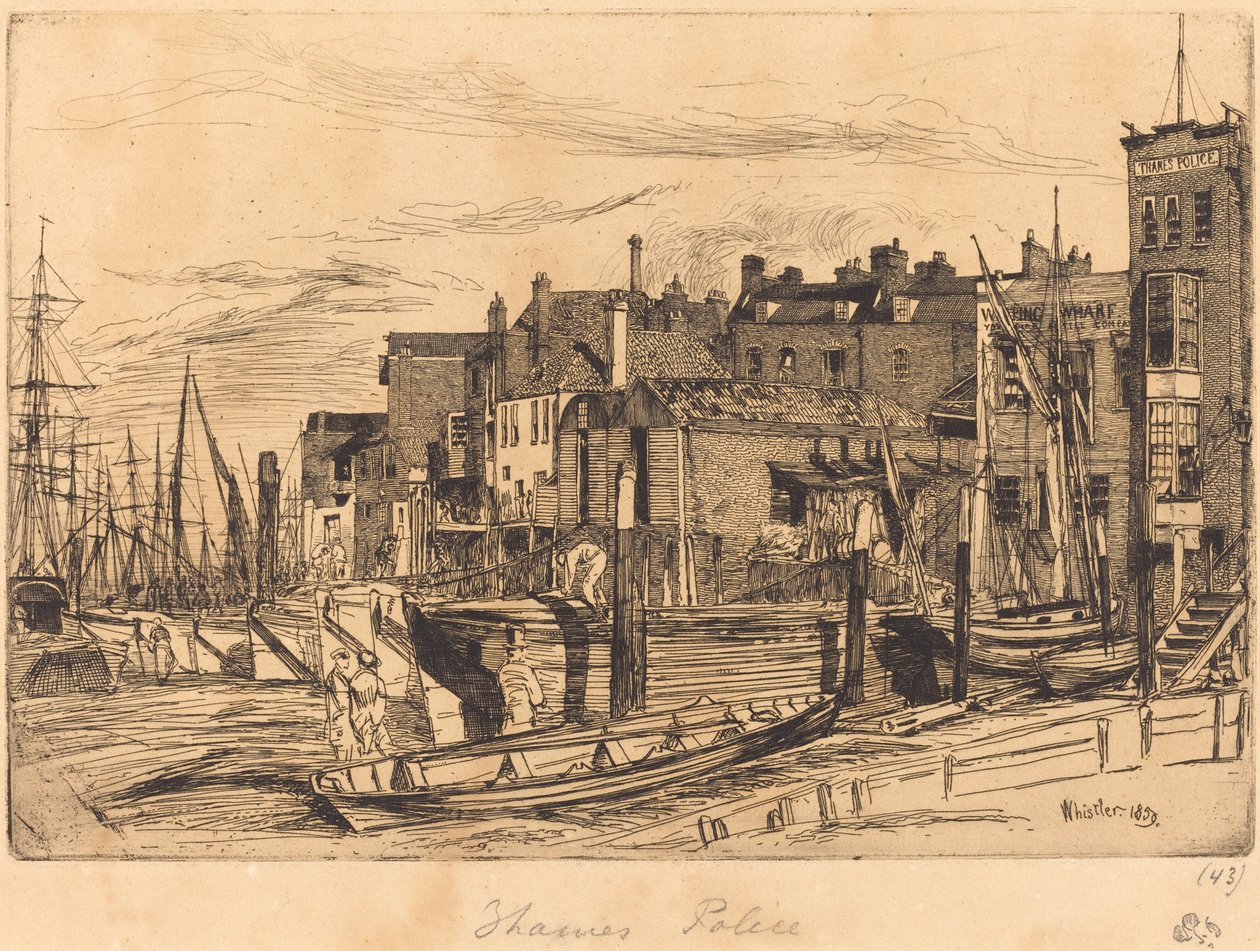 Thames Politie door James Abbott McNeill Whistler