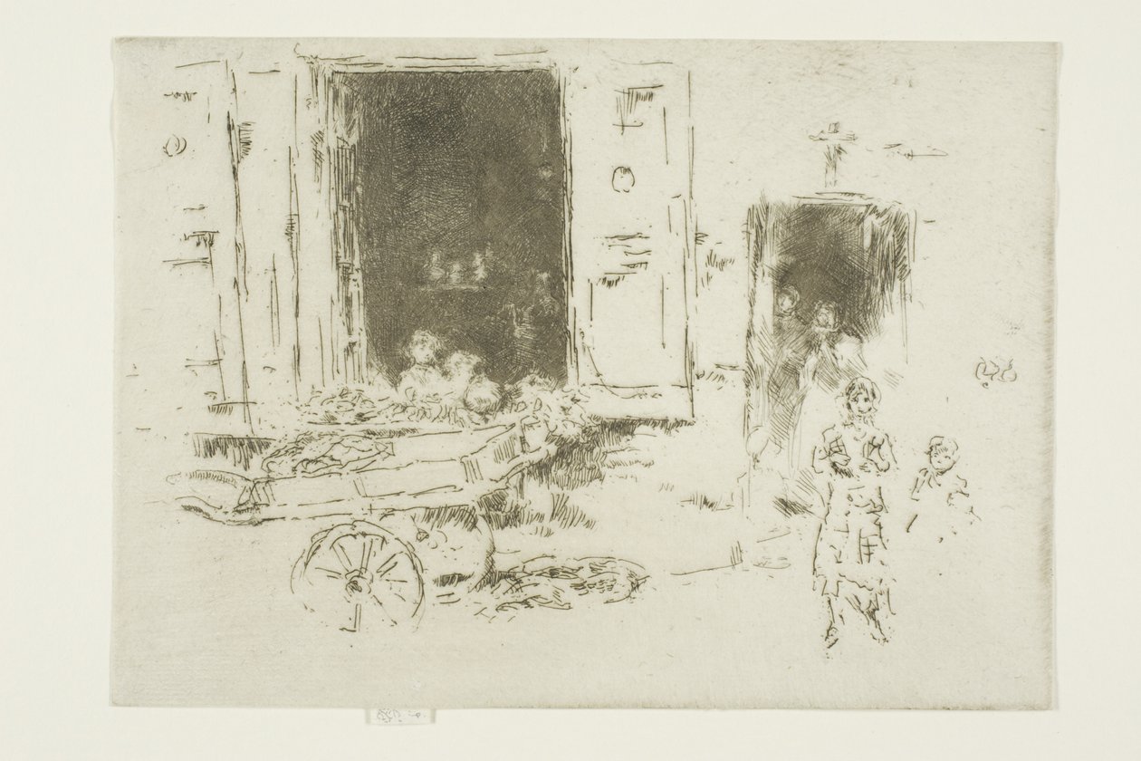De Kruiwagen - Quartier des Marolles, Brussel door James Abbott McNeill Whistler