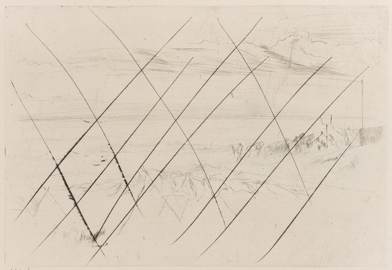 Het strand, Hastings door James Abbott McNeill Whistler