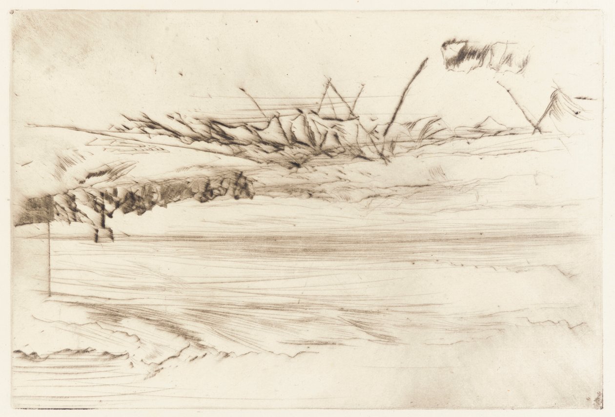 Het strand, Hastings door James Abbott McNeill Whistler