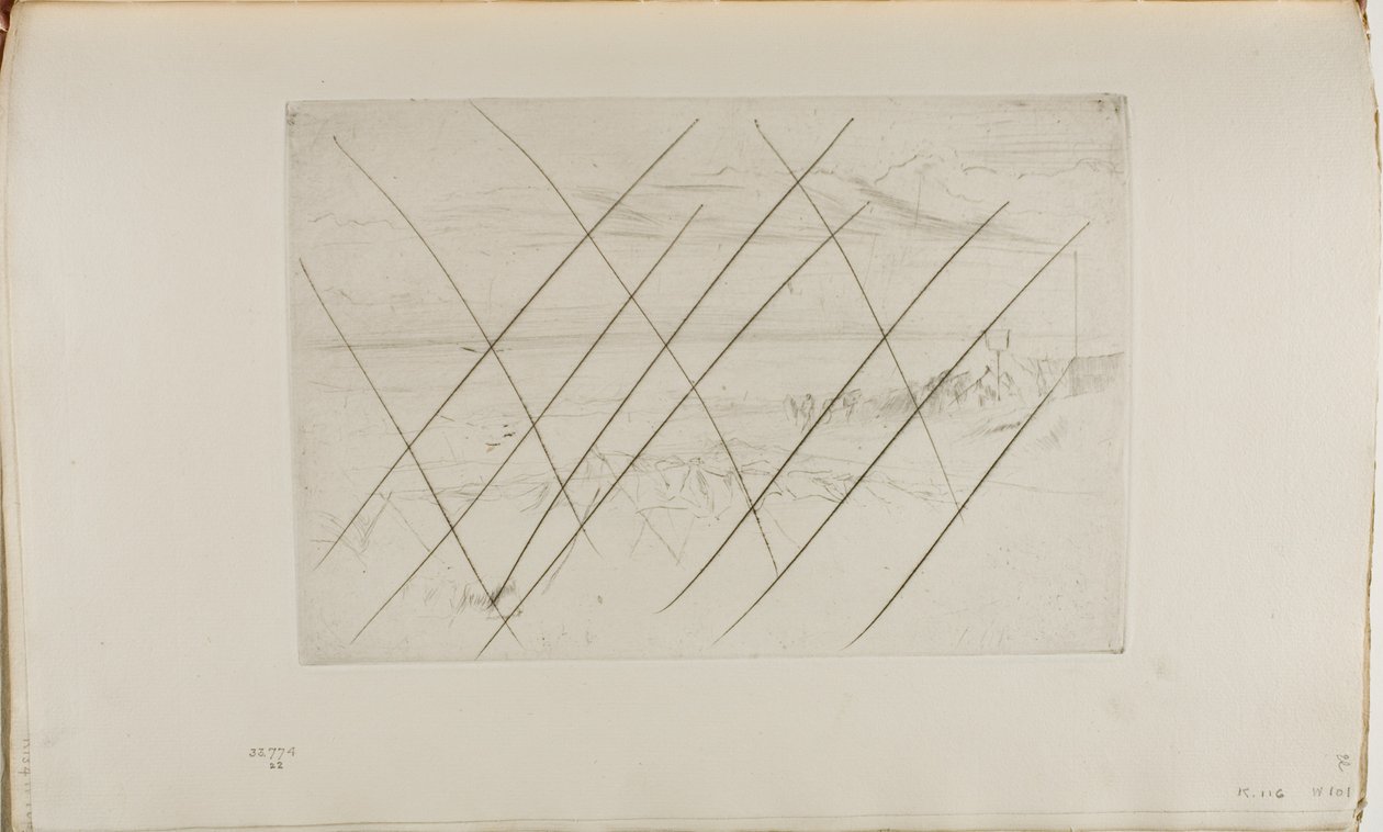Het strand, Hastings door James Abbott McNeill Whistler