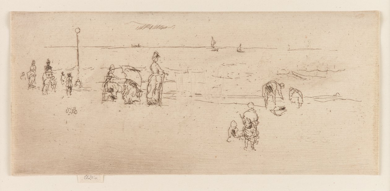 Het strand, Oostende door James Abbott McNeill Whistler