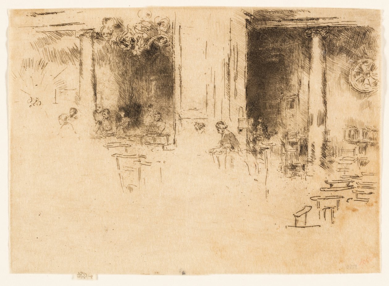 De kerk - Brussel (Aanbidding) door James Abbott McNeill Whistler