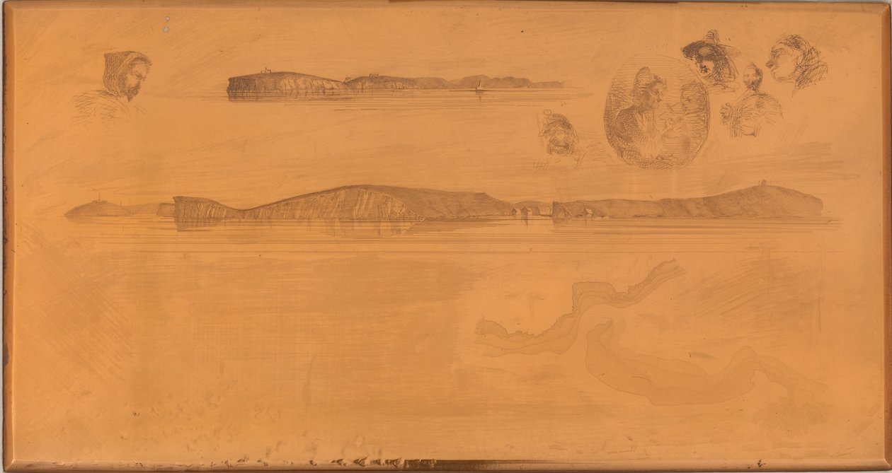 De kustonderzoekplaat door James Abbott McNeill Whistler