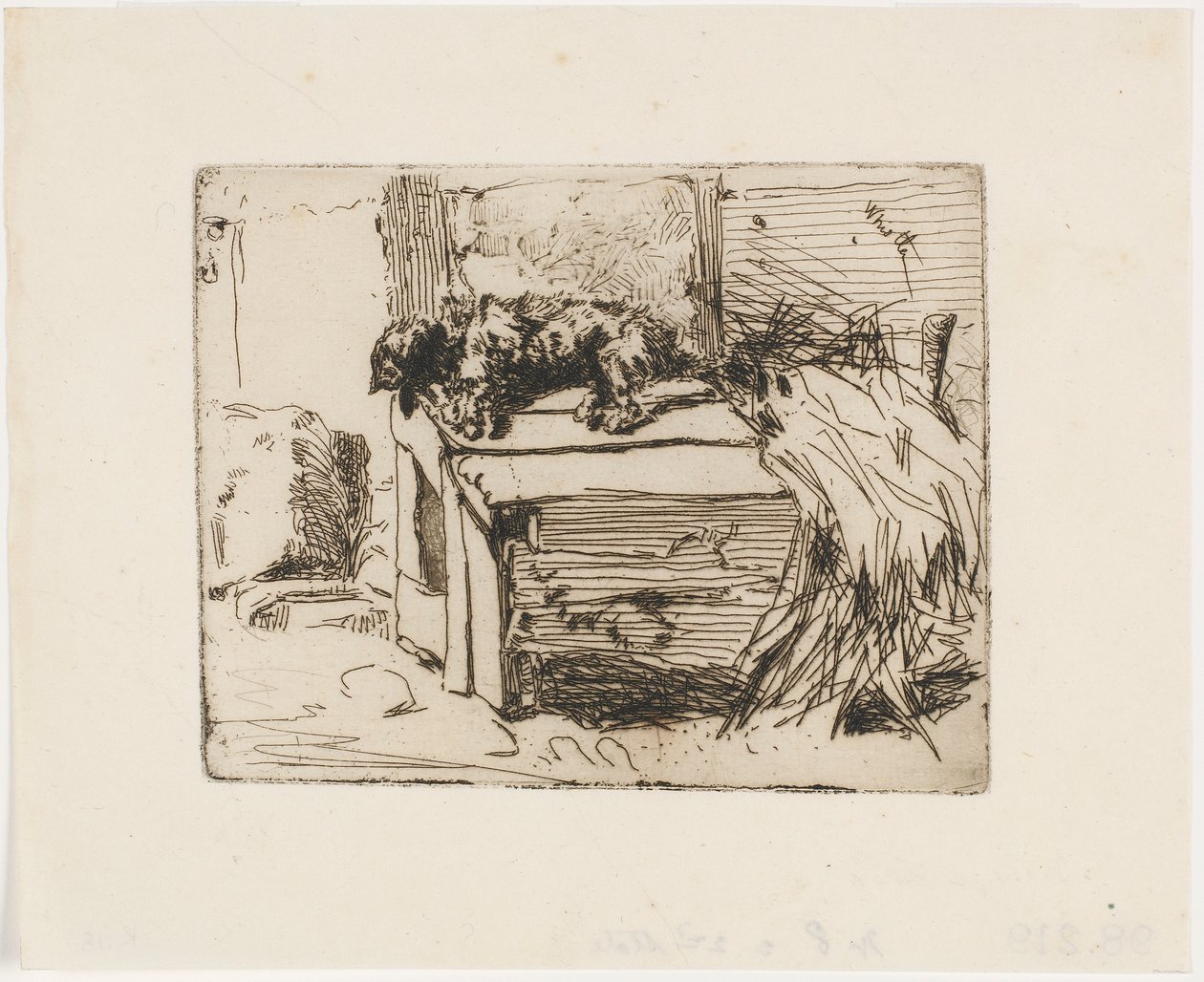 De hond op het hok door James Abbott McNeill Whistler