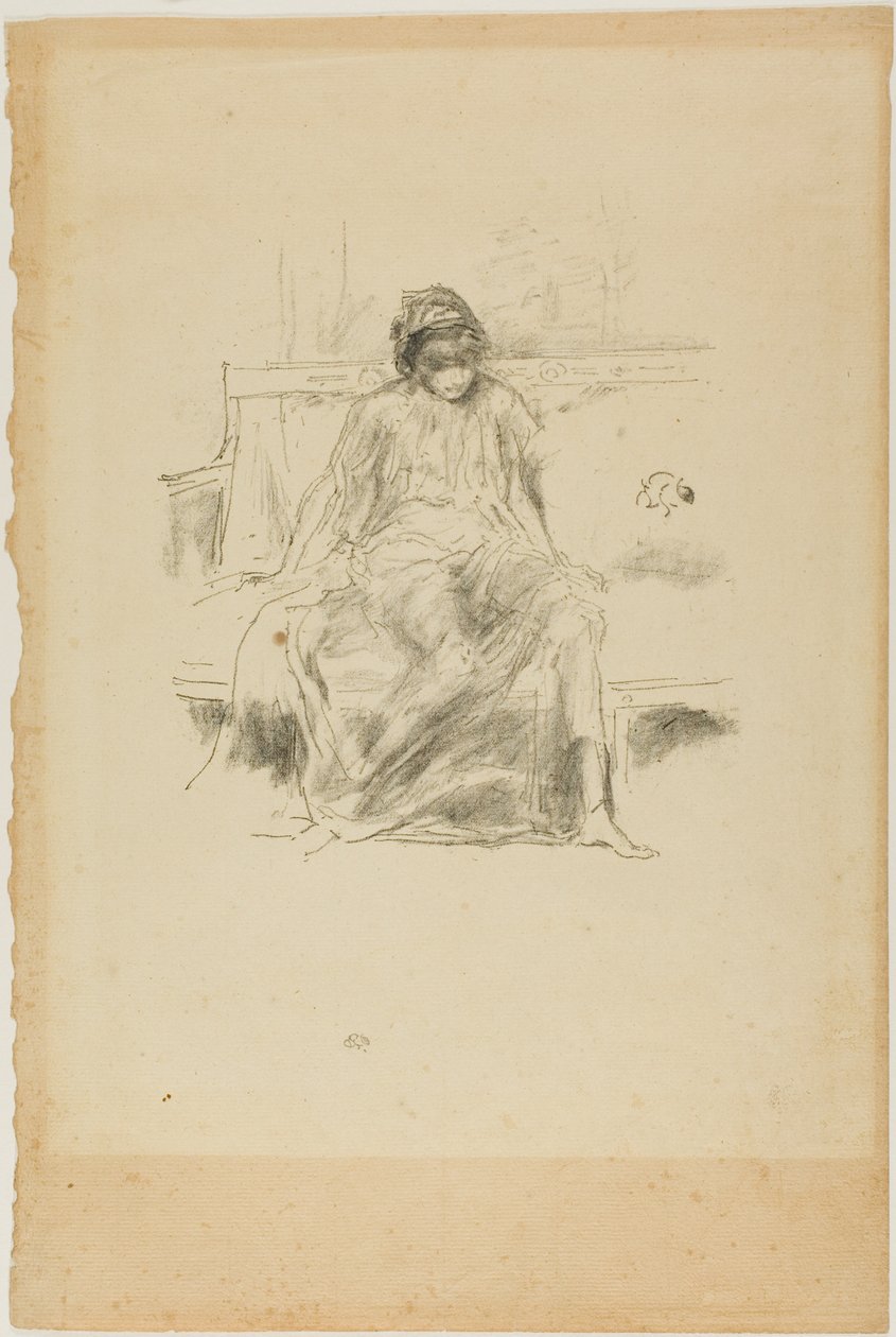De gedrapeerde figuur, zittend door James Abbott McNeill Whistler