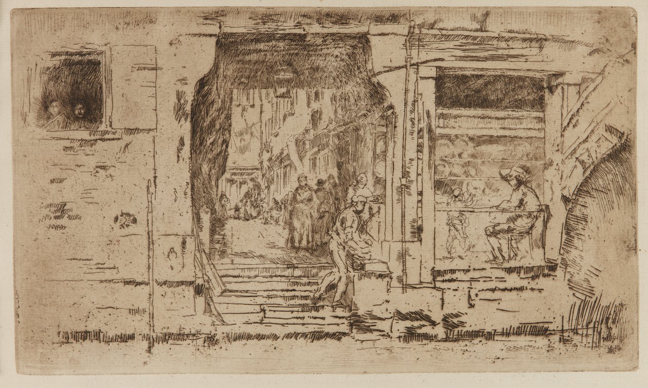 De Viswinkel, Venetië door James Abbott McNeill Whistler