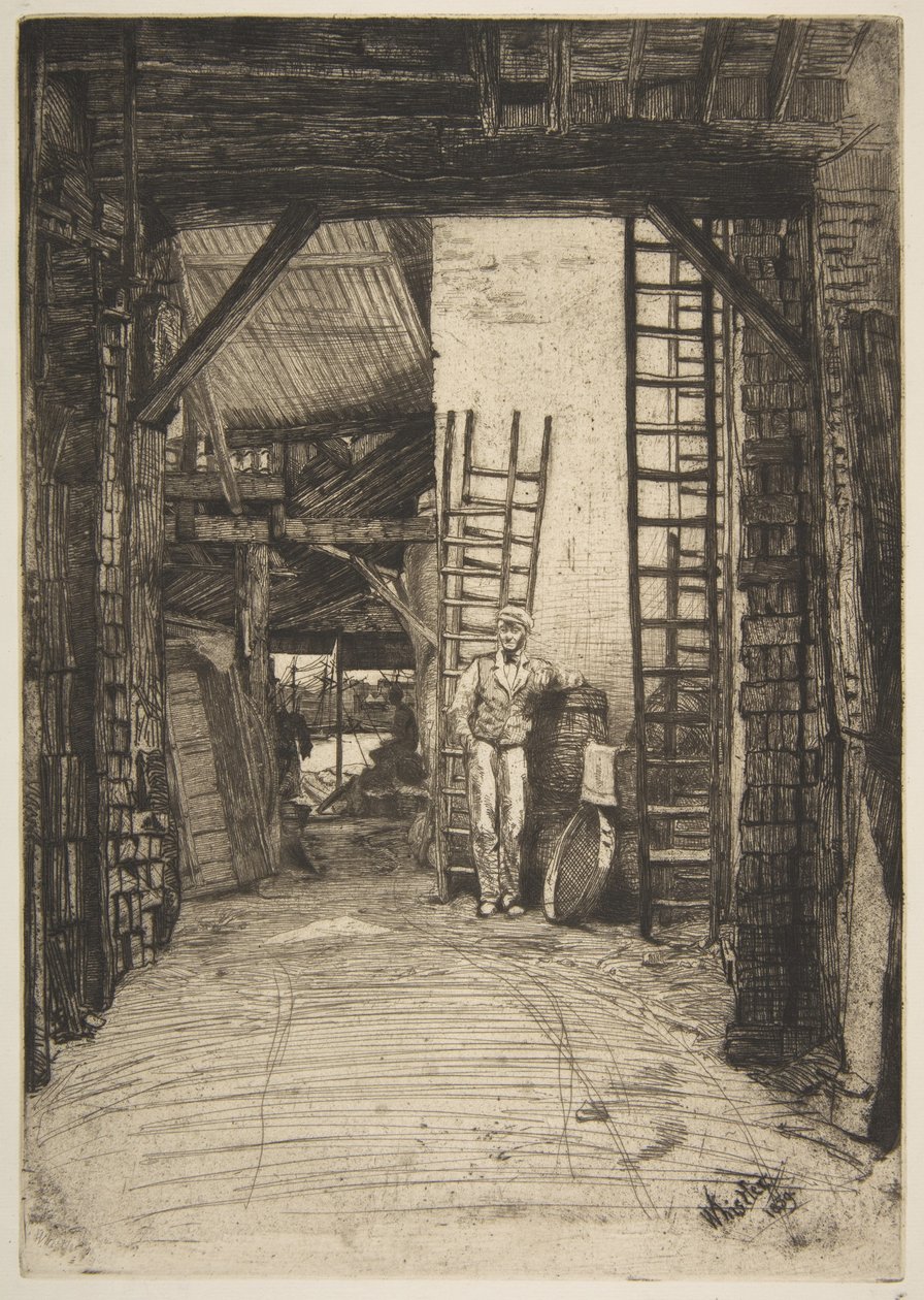De kalkbrander (W. Jones, kalkbrander, Thames Street) door James McNeill Whistler