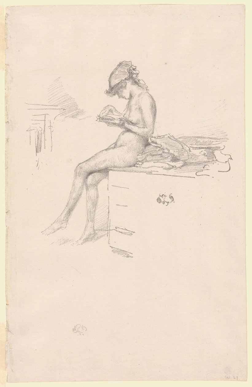 Het Kleine Naakte Model, Lezend door James Abbott McNeill Whistler