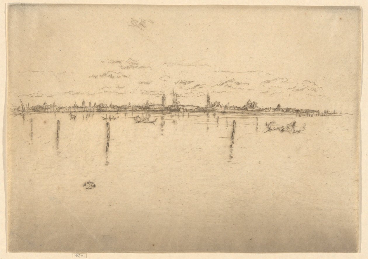 Het Kleine Venetië, uit de Eerste Venetië Set (Venetië, Een Serie van Twaalf Etsen) door James Abbott McNeill Whistler
