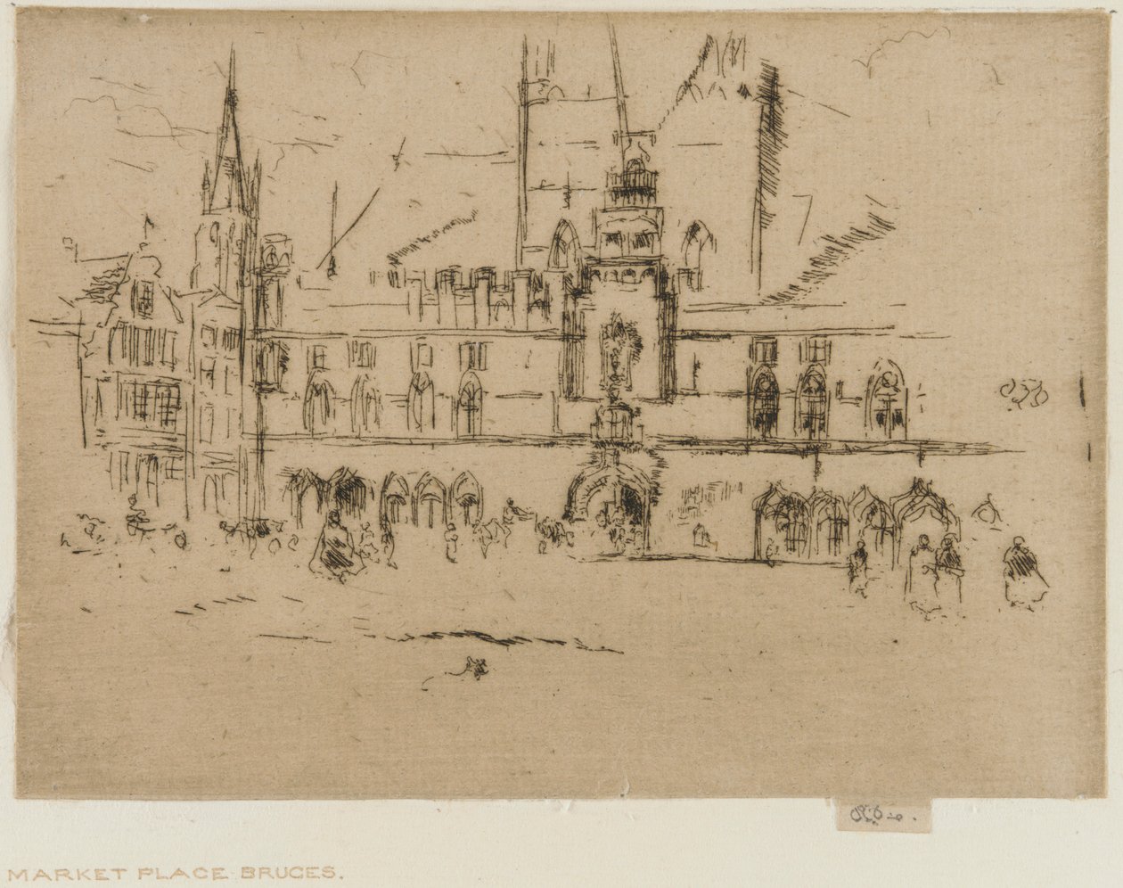 De Markt, Brugge door James Abbott McNeill Whistler
