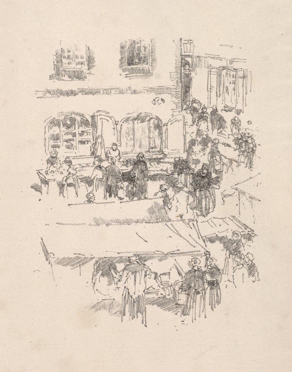 De Markt, Vitre door James McNeill Whistler