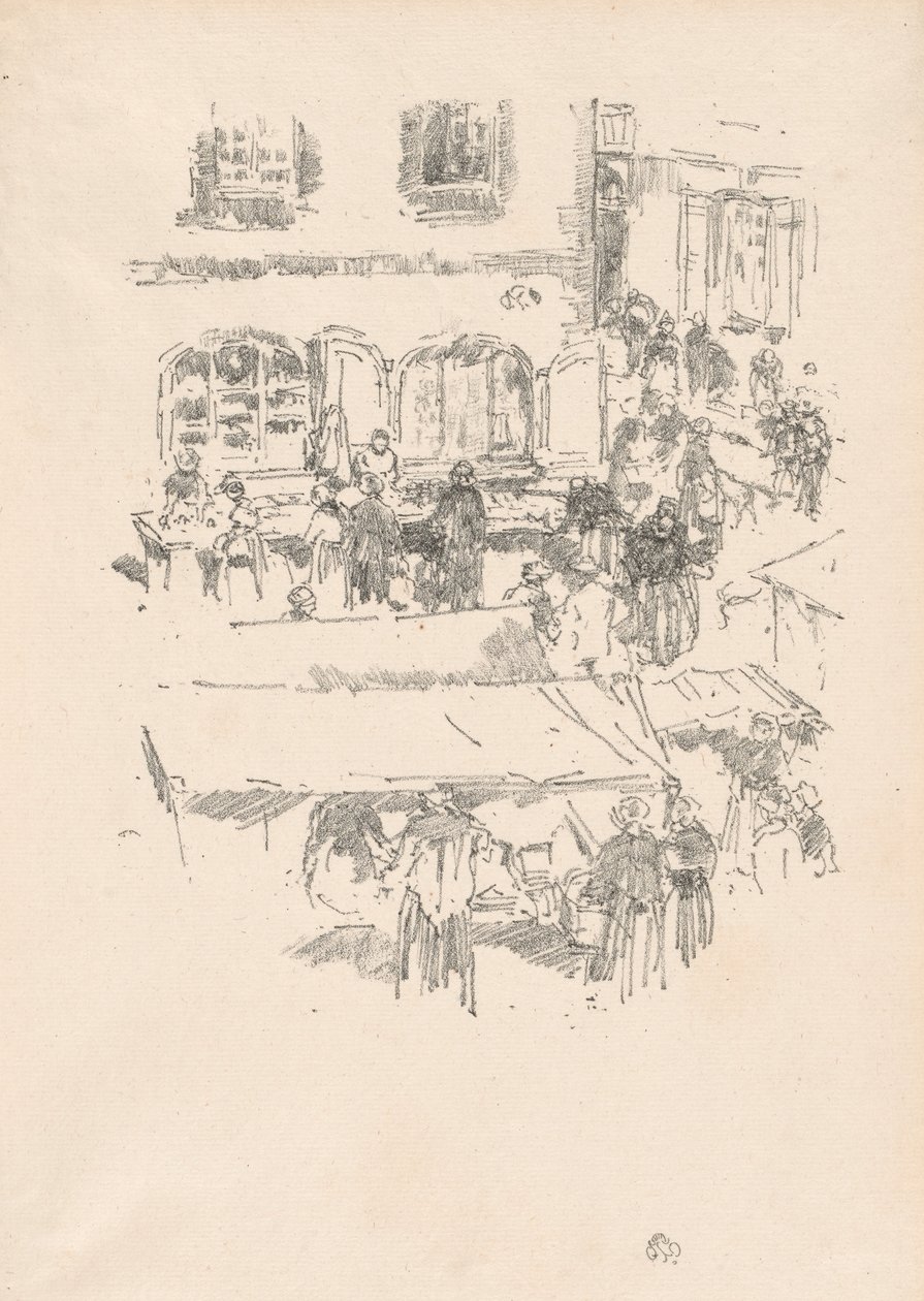 De Markt, Vitré door James Abbott McNeill Whistler