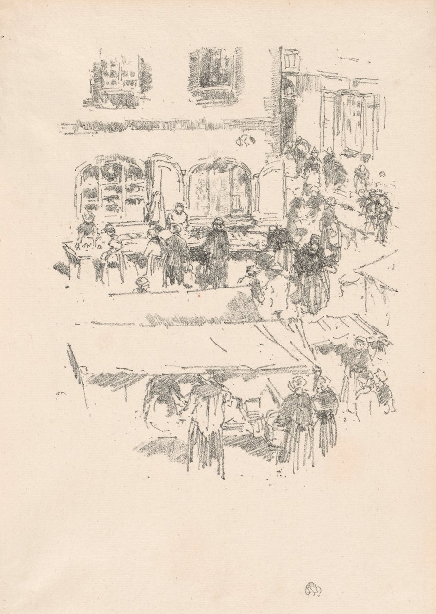 De Markt, Vitré door James McNeill Whistler
