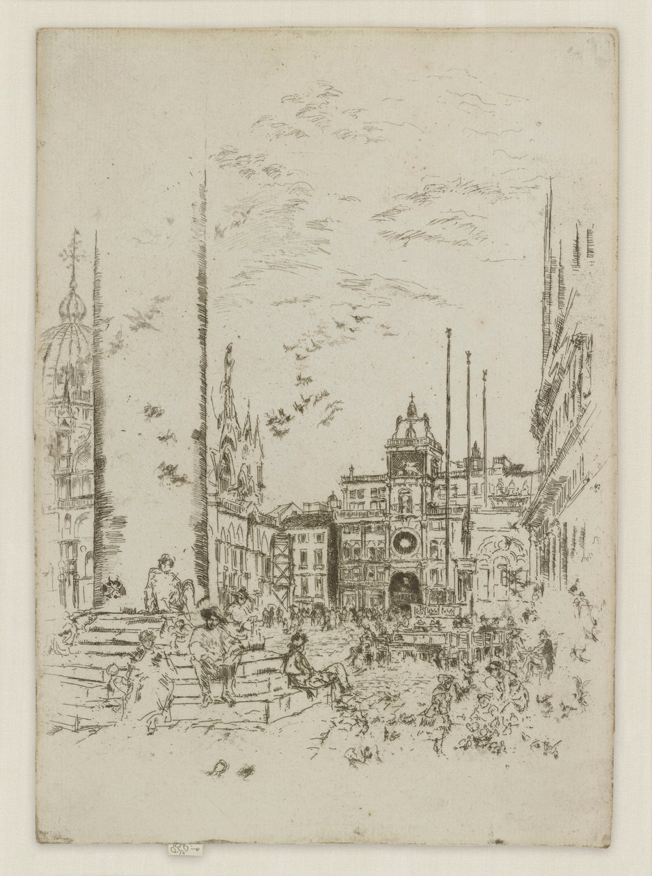 De Piazzetta, uit de Eerste Venetië Set (Venetië, Een Serie van Twaalf Etsen) door James Abbott McNeill Whistler