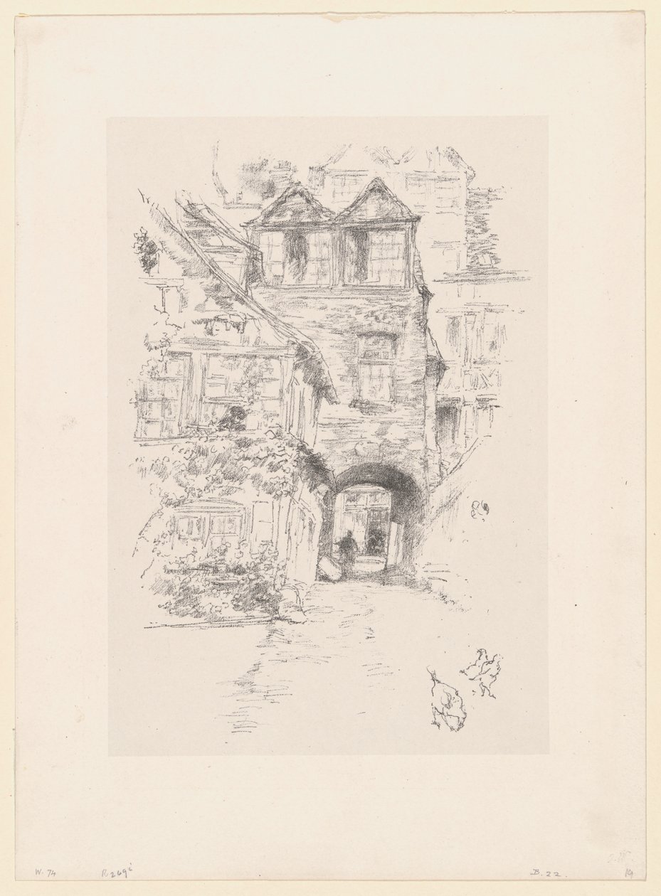Het huis van de priester, Rouen door James McNeill Whistler