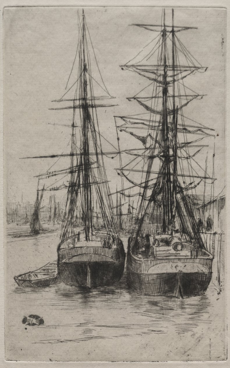 De twee schepen door James McNeill Whistler