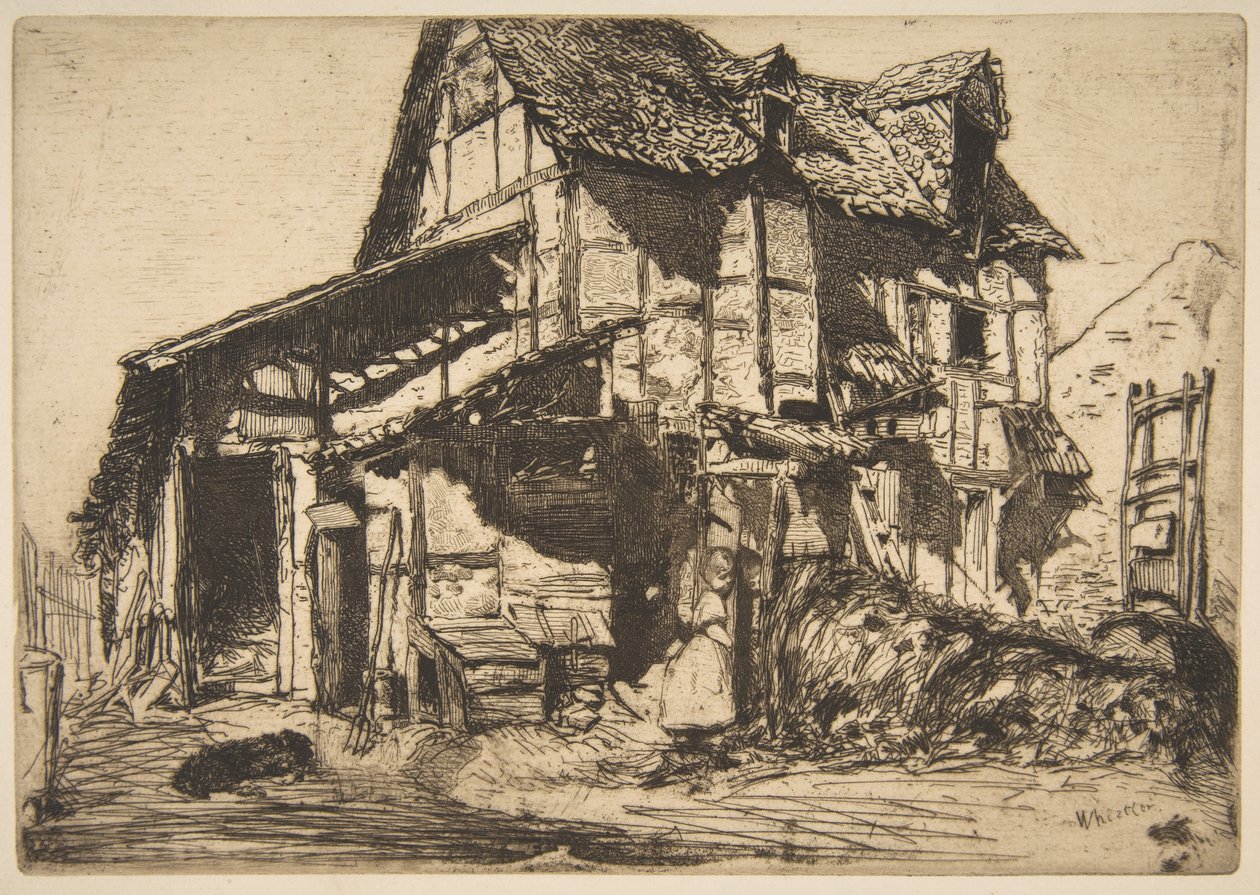 Het onveilige huurhuis (De oude boerderij) door James McNeill Whistler