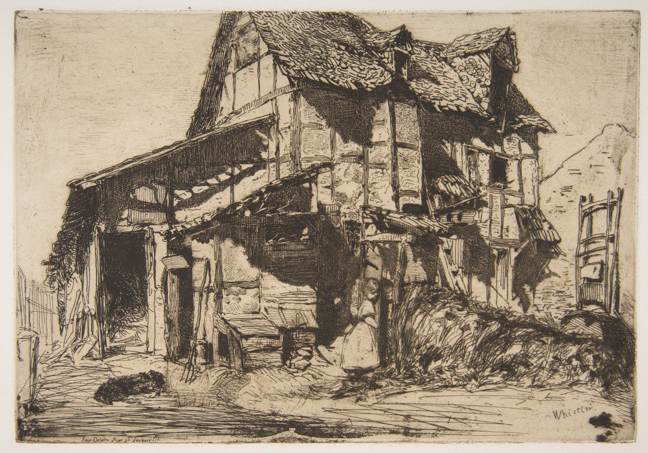 Het onveilige huurhuis (De oude boerderij) door James McNeill Whistler