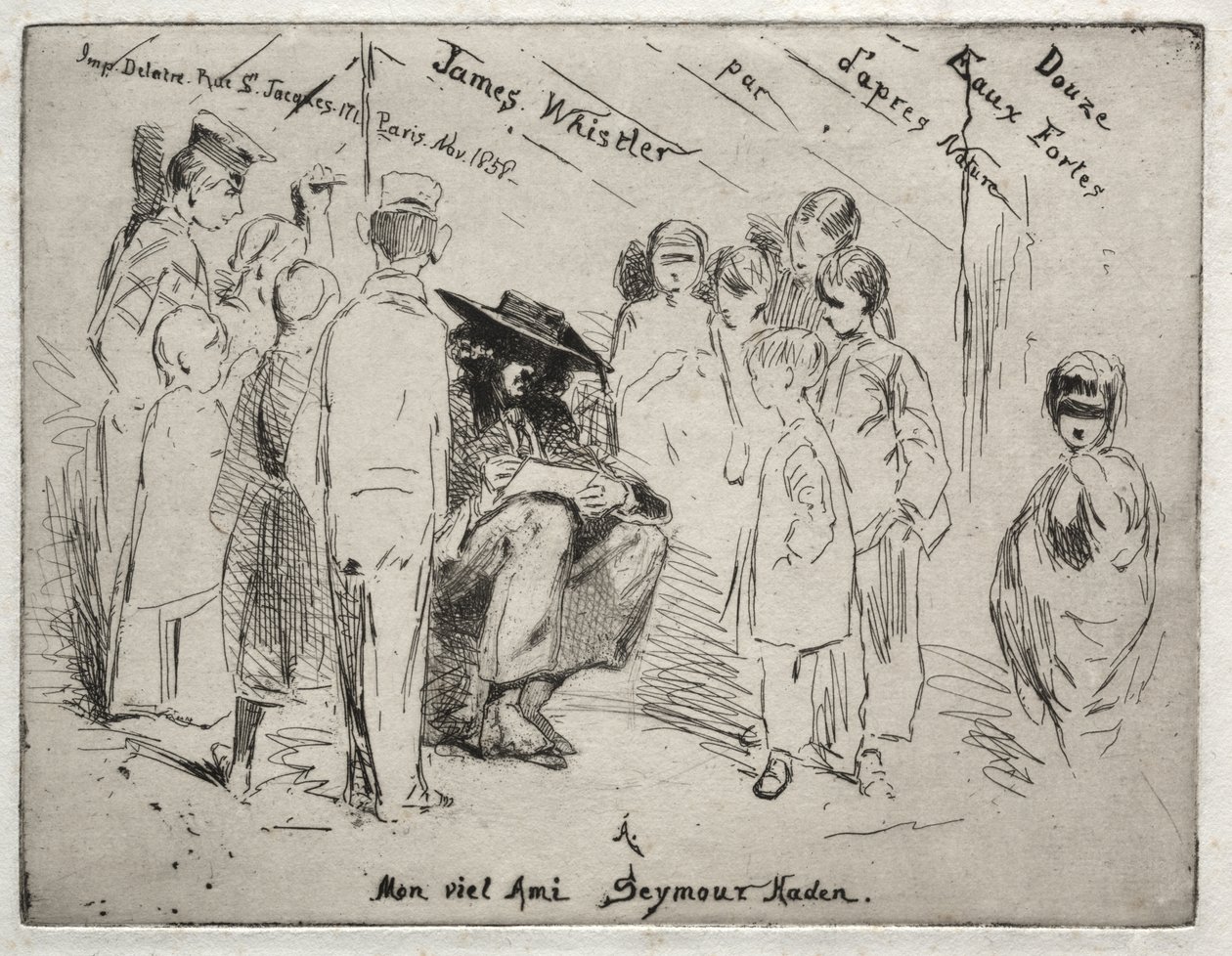 Twaalf etsen naar de natuur: titelpagina - Delauney schetst door James McNeill Whistler
