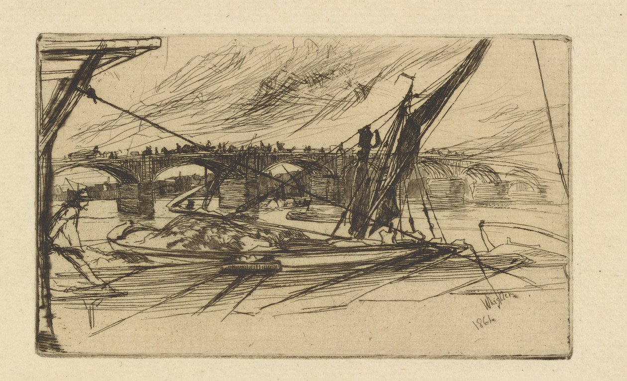 Vauxhallbrug door James Abbott McNeill Whistler