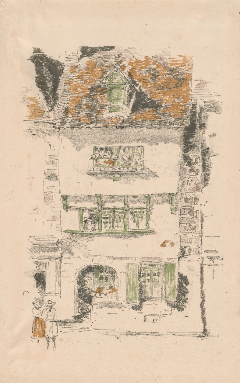 Geel Huis, Lannion door James Abbott McNeill Whistler